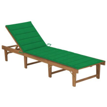 Transatlántico silla larga tumbona jardín mueble de exterior plegable con cojín madera de acacia resistente 02_0012845