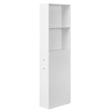 Móvel de banheiro - HELLOSHOP26 - Coluna de armazenamento - 40 x 18 x 134,4 cm - MDF branco - Gavetas incluídas