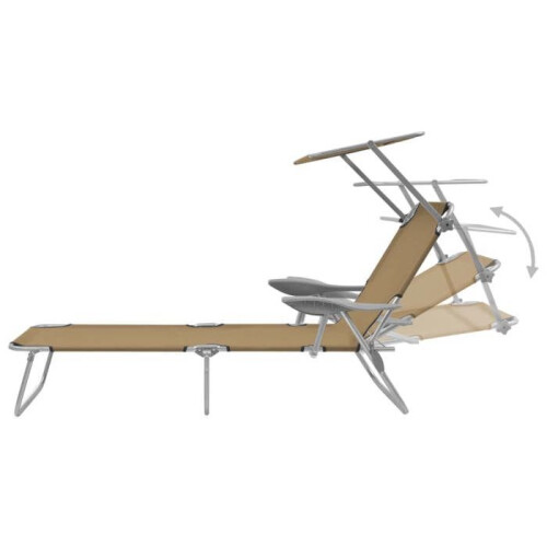Transat - HELLOSHOP26 - Pliable - Acier enduit de poudre - Auvent réglable - Marron 2