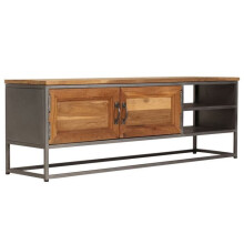 Móvel para TV buffet design prático em teca reciclada e aço 120 cm 2502215