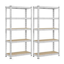 Opslagrek - HELLOSHOP26 - 50x100x200 cm - Belastbaar tot 875 kg - Eenvoudige montage - 2 planken
