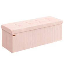 Aufbewahrsitzbank - HELLOSHOP26 - Faltbar - 38 x 110 x 38 cm - Tragfähigkeit 300 kg - Rippvelours