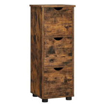 Móvel de banheiro - HELLOSHOP26 - Armário de armazenamento - 3 gavetas - 30 x 30 x 80 cm - Marrom