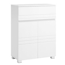 Móvel de casa de banho - HELLOSHOP26 - Armário de porta dupla - Prateleira ajustável - Branco - 60x30x80 cm