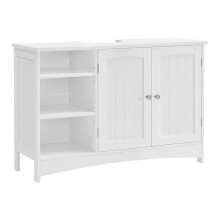 Meuble sob lavatório - HELLOSHOP26 - 90x30x60 cm - 2 portas - MDF branco - Design contemporâneo