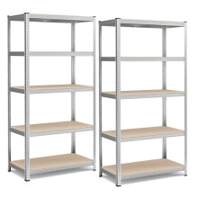 Opslagplank - HELLOSHOP26 - 200x100x50 cm - Zware belasting 600 kg - 5 niveaus - Verzinkt staal