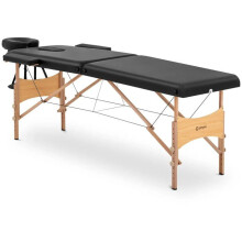 Klappbare Massagetisch 2 Zonen 185 x 70 x 62 86 cm 220 kg schwarzes Buchenholz