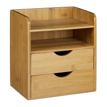 Büro-Organizer aus Bambus Aufbewahrungskasten 20 x 21 cm 0513001