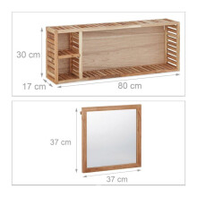 Wandregal mit verspiegelter Schiebetür Badezimmer Designschrank 80 x 30 xm 3213108