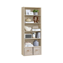 Biblioteca - HELLOSHOP26 - 6 Níveis - Estilo Escandinavo - Bege - 60 x 24 x 178,5 cm