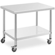 Table de travail cuisine professionnel premium 70 x 100 cm 155 kg acier inoxydable 14_0010025