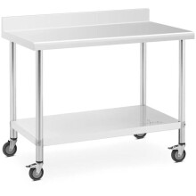 Table de travail cuisine professionnel premium 60 x 120 cm 158 kg dosseret acier inoxydable