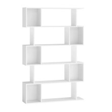 Bibliothèque - HELLOSHOP26 - 5 Niveaux - Blanc - 24 x 90 x 159 cm - Meuble Contemporain