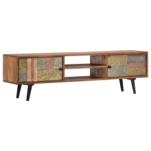 Mobile TV - HELLOSHOP26 - Buffet in legno di acacia - 140 cm - Vintage - Pratico con spazio di archiviazione