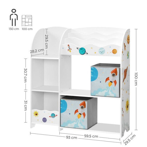 Scaffale per giocattoli 93 x 30 x 100 cm per bambini e libri mobile 1