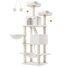 Árvore para gatos - HELLOSHOP26 - Grande torre de jogos - 168 cm - 13 arranhadores - 2 nichos confortáveis