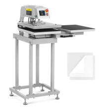 Prensa neumática de calor doble 40 x 50 cm con base de acero al carbono plateado 14_0009775