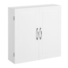 Badezimmermöbel - HELLOSHOP26 - Wandschrank - 2 Türen - 2 verstellbare Regale - Mattweiß