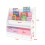 estante infantil com 3 compartimentos e 2 caixas 74 x 71 x 23 cm com estampado de unicórnio 2