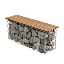Banco de jardim gabion 100 x 30 x 5 cm marrom claro teca 03_0006436