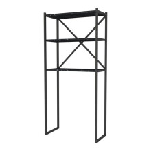 Badezimmerschrank mit 2 Aufbewahrungsfächern 160 x 66 x 34 cm schwarzes Marmormuster