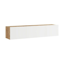 Mueble de TV 2 puertas 29,5 x 140 x 31,5 cm efecto roble rústico / blanco
