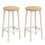 Barkrukken - HELLOSHOP26 - Set van 2 - Staal - Beige eik - Hoogte 65 cm 1