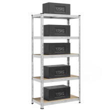 Opslagrek - HELLOSHOP26 - 50 x 100 x 200 cm - Draagvermogen tot 875 kg - Eenvoudige montage - Moduleerbaar