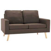 Sofá 2 lugares - HELLOSHOP26 - Marrom - Tecido macio - Conforto acolhedor - Design contemporâneo