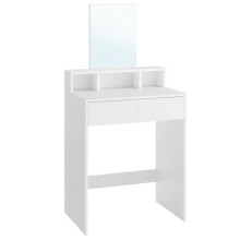 Estante - HELLOSHOP26 - Mesa de maquillaje - 2 cajones - Espejo incluido - Diseño contemporáneo