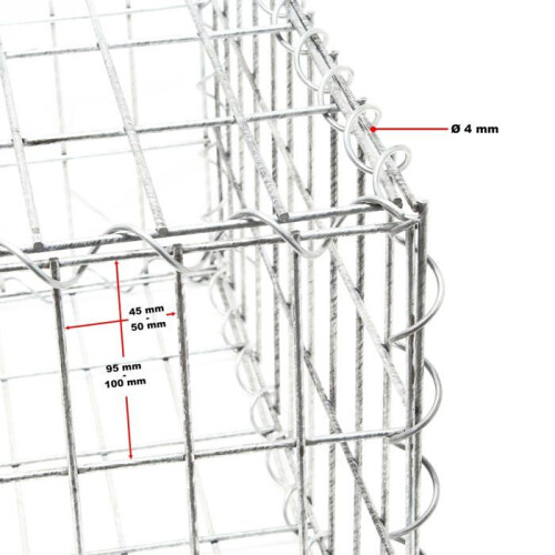 Gabion 100 x 50 x 30 cm Steinmauer Gartenrandespalier 2