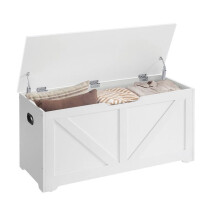 Cofanetto di stoccaggio - HELLOSHOP26 - Panchina per scarpe - 136 kg - 40x100x46 cm - Bianco opaco