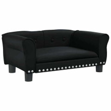 Cama para cachorro, sofá confortável 70 x 45 x 30 cm em similicouro preto 02_0042830