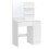 Coiffeuse - HELLOSHOP26 - Blanc - 1 tiroir - 2 étagères - Miroir inclus 1