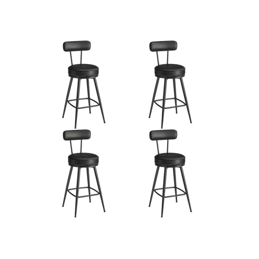 Barhocker - HELLOSHOP26 - VASAGLE EKHO - Set von 4 - Modernes Design - Schwarze PU-Beschichtung