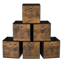 Caixas de armazenamento dobráveis conjunto de 6 cubos baú cesto organizador de roupas recipientes