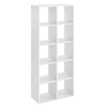 Estante de armazenamento de biblioteca 10 compartimentos móvel cubo para sala de estar, escritório, quarto, divisor de ambiente