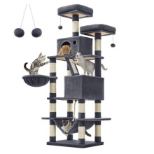 Árvore para gatos - HELLOSHOP26 - Grande torre de jogos - 168 cm - 13 arranhadores - 2 nichos e rede