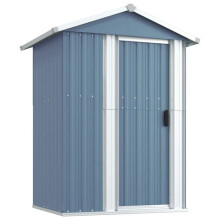 Riparo da giardino - HELLOSHOP26 - Cabanon di stoccaggio - Acciaio zincato - 126 x 97,5 x 177 cm - Porta scorrevole
