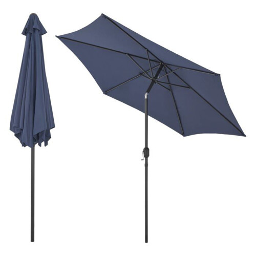 Parasol hexagonal polyester 270 x 235 bleu marine 03_0008044 1
