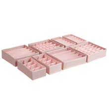 Boîtes de rangement - HELLOSHOP26 - Lot de 8 - Pliable - Organisateur de tiroir - Rose