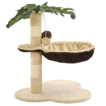 Arranha-céu para gatos, arranhador, nicho, brinquedo para animais de estimação em sisal 50 cm bege e