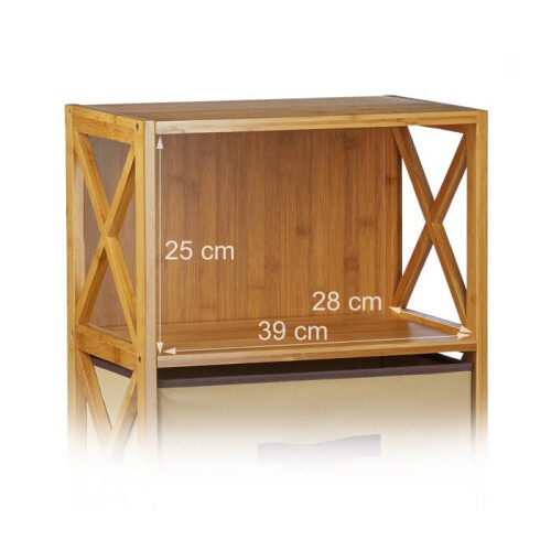Scaffale da bagno in bambù 2 livelli 54 x 42 cm 3213095 2
