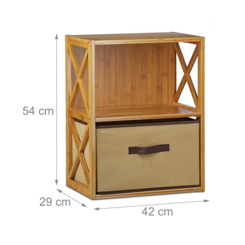 Scaffale da bagno in bambù 2 livelli 54 x 42 cm 3213095