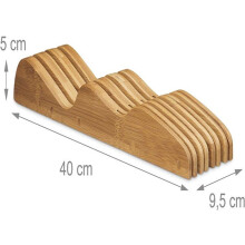 Conjunto de facas - HELLOSHOP26 - Suporte em bambu - 5x9,5x40 cm - Para 7 ou 9 facas - Multicolorido