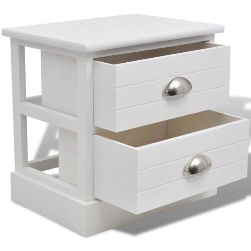 Mesa de cabeceira cómoda armário móvel quarto 2 pcs branco 1402097 1