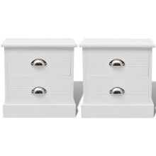 Mesa de cabeceira cómoda armário móvel quarto 2 pcs branco 1402097