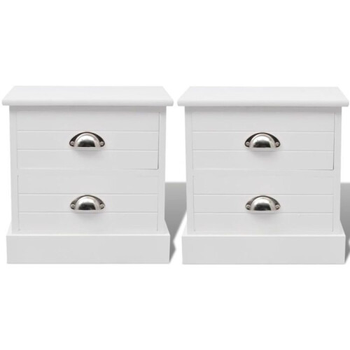 Mesa de cabeceira cómoda armário móvel quarto 2 pcs branco 1402097