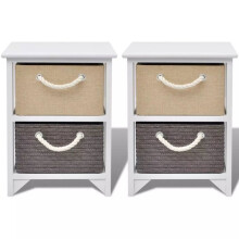 Conjunto de móveis de quarto com mesa de cabeceira, cômoda e armário 2 pcs madeira 1402074