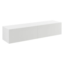 Estante de pared de diseño mueble soporte para TV elegante con 2 cajones 140 cm blanco 03_0005188